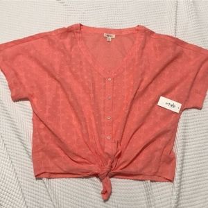 STYLE & CO CORAL TIE BOTTOM TOP XL NWTS